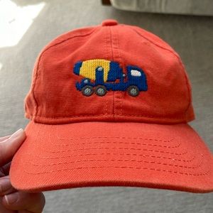 Never worn. Kids orange cement mixer needlepoint Harding Lane Hat